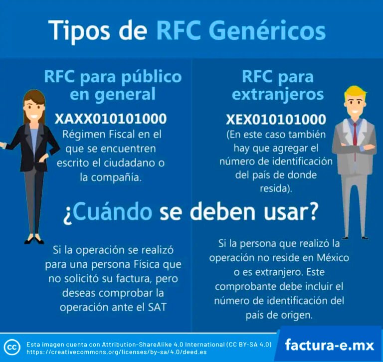 que es el rfc generico para persona fisica y cuando se usa