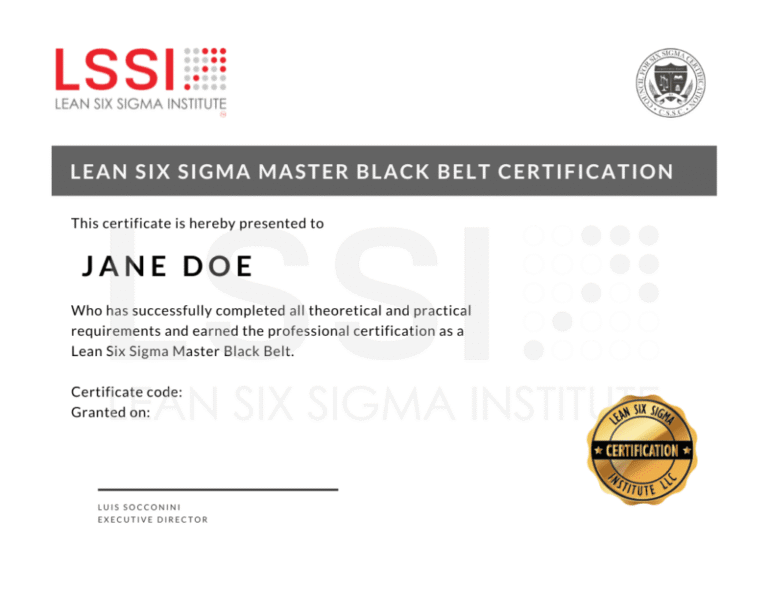 quien es el organismo que acredita la certificacion six sigma black belt